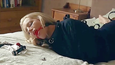 Sexy Blonde Bombshell With Incredible Feet & Toes Posing Tied Up I